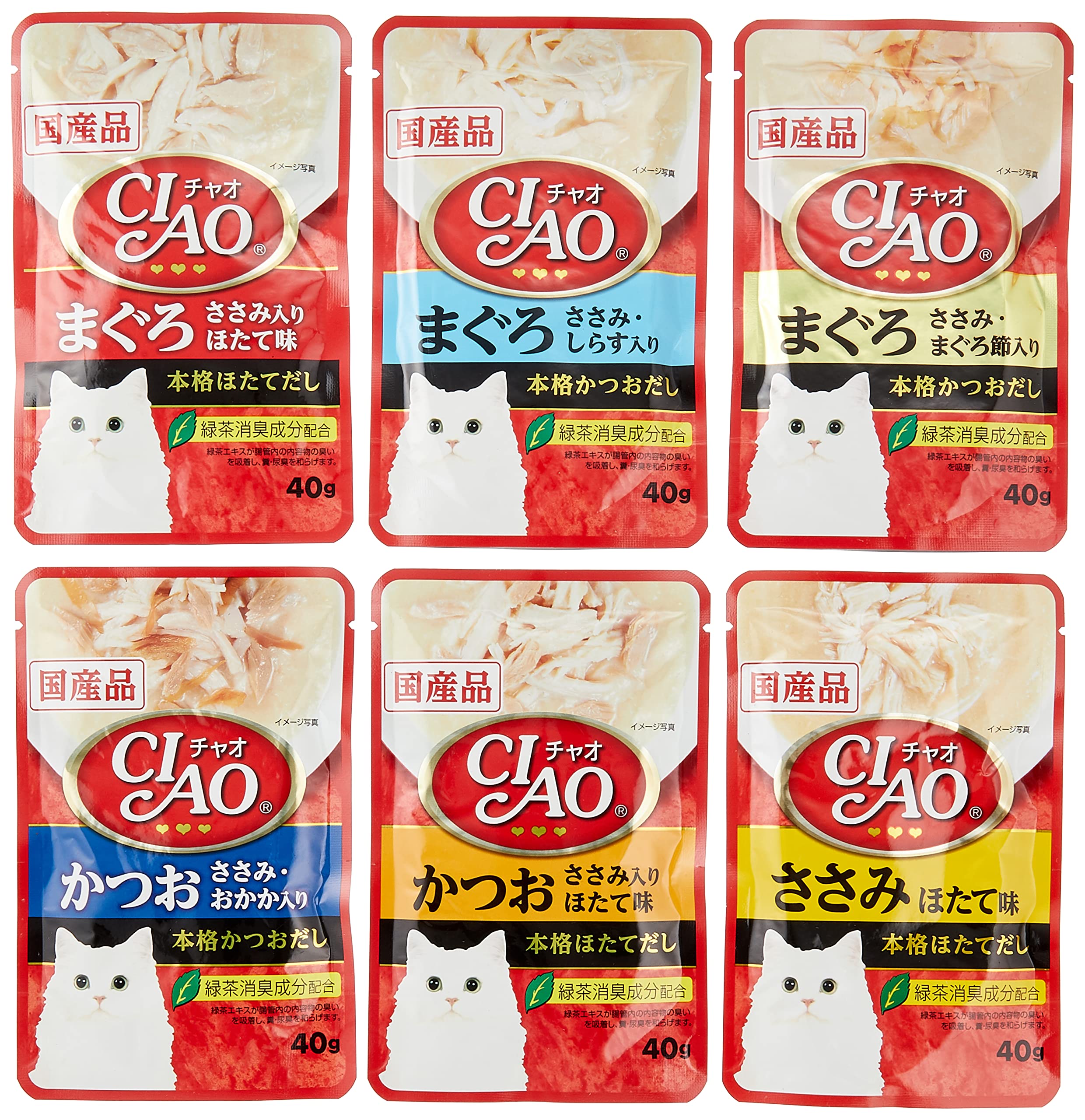 Amazon.co.jp: Figaro(フィガロ) CIAOパウチ 6種類のバラエティ 40g×48